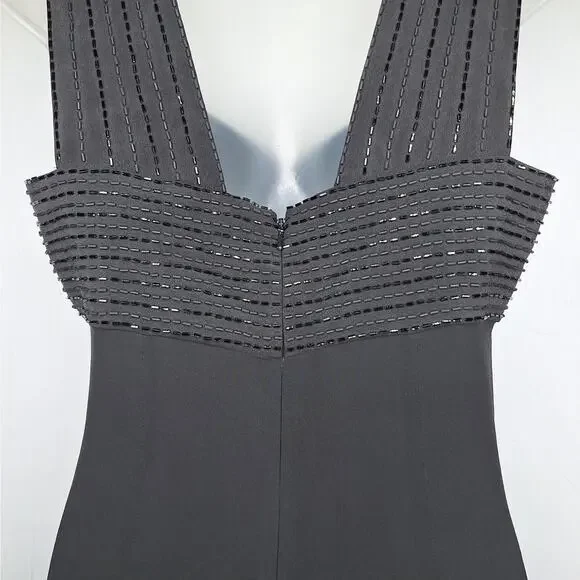 Vintage Y2K Beaded Babydoll Midi Dress Lace 4 Silk Coquette Goth Whimsygoth - Picture 11 of 11